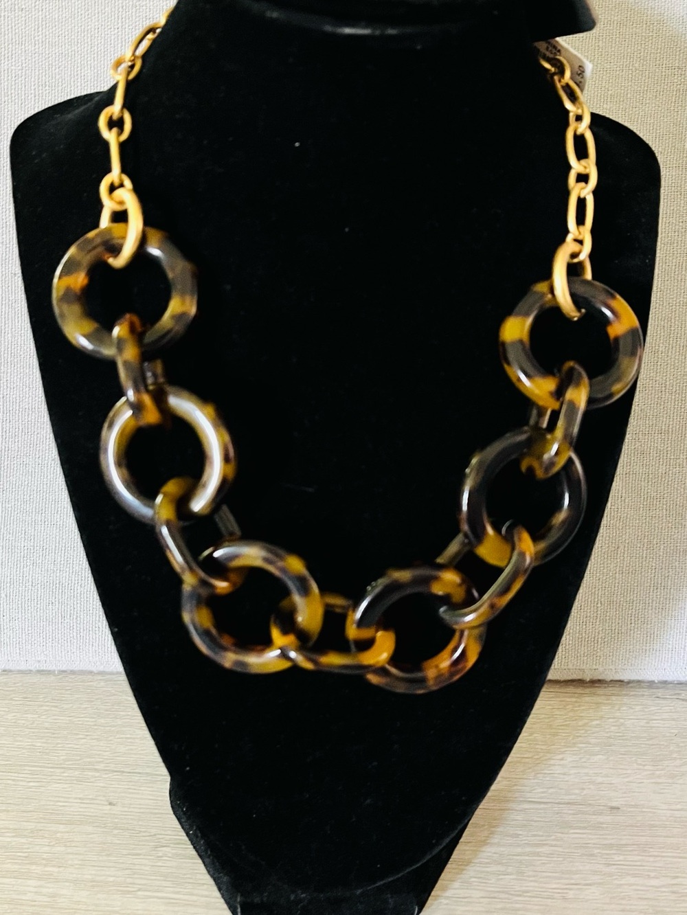 J Crew Tortoiseshell Chain Link Necklace NWT